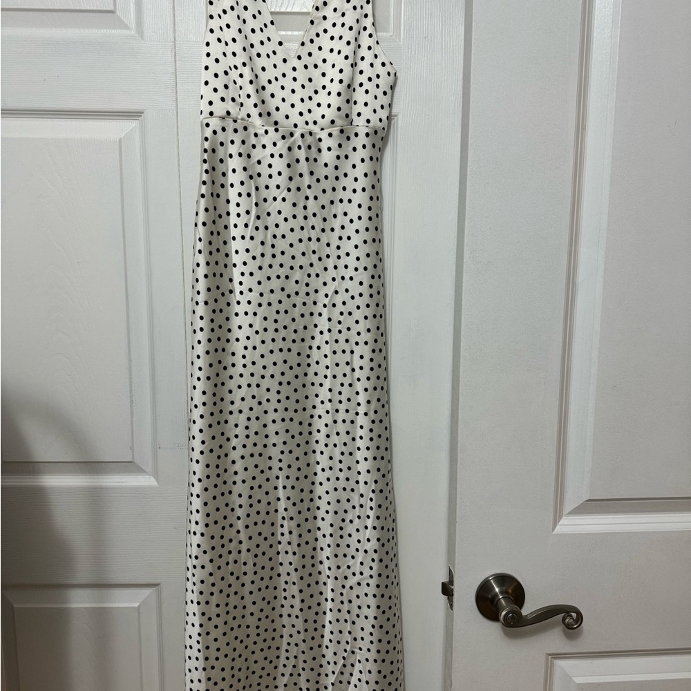 Zara Black and White Polka Dot Maxi Dress - Picture 2 of 5